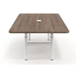 Mesa de Reuniones Elevable Erghos Core estructura blanca canto curvo