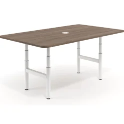 Mesa de Reuniones Elevable Erghos Core estructura blanca canto curvo