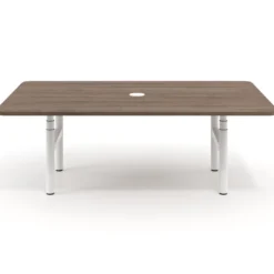 Mesa de Reuniones Elevable Erghos Core estructura blanca canto curvo