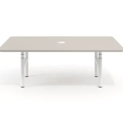 Mesa de Reuniones Elevable Erghos Core estructura blanca canto curvo