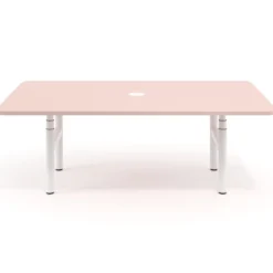 Mesa de Reuniones Elevable Erghos Core estructura blanca canto curvo
