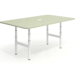 Mesa de Reuniones Elevable Erghos Core estructura blanca canto curvo