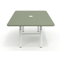 Mesa de Reuniones Elevable Erghos Core estructura blanca canto curvo