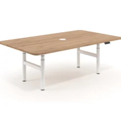 Mesa de Reuniones Elevable Erghos Core estructura blanca canto curvo
