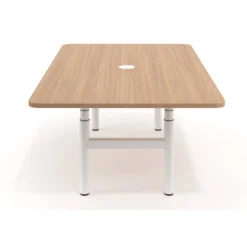 Mesa de Reuniones Elevable Erghos Core estructura blanca canto curvo