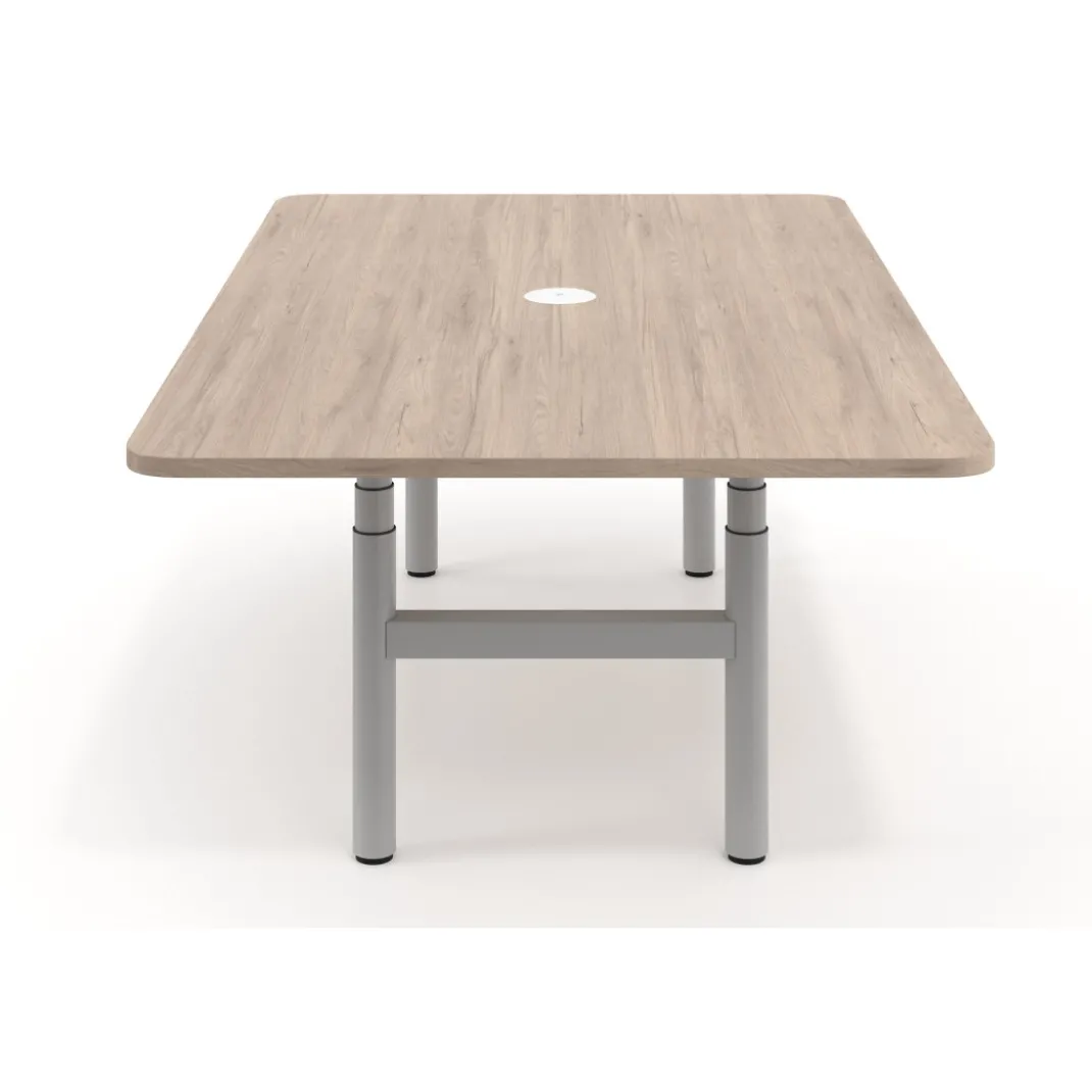 Mesa de Reuniones Elevable Erghos Core estructura aluminio canto curvo