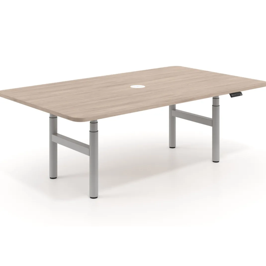 Mesa de Reuniones Elevable Erghos Core estructura aluminio canto curvo