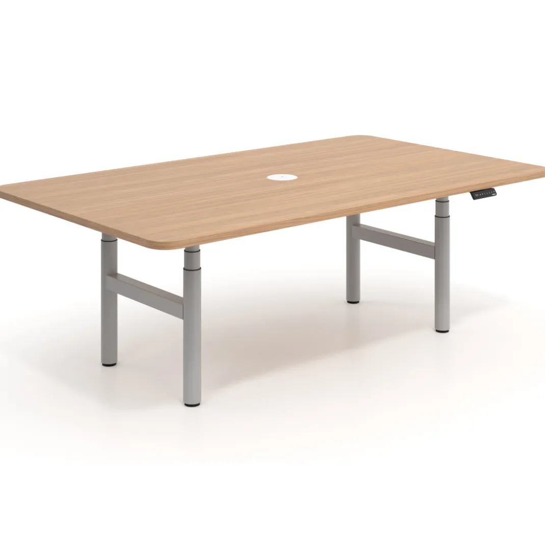 Mesa de Reuniones Elevable Erghos Core estructura aluminio canto curvo