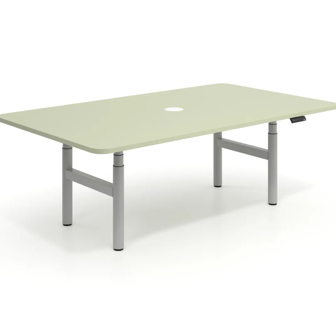 Mesa de Reuniones Elevable Erghos Core estructura aluminio canto curvo
