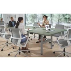 Mesa de Reuniones Elevable Erghos Core estructura aluminio canto curvo
