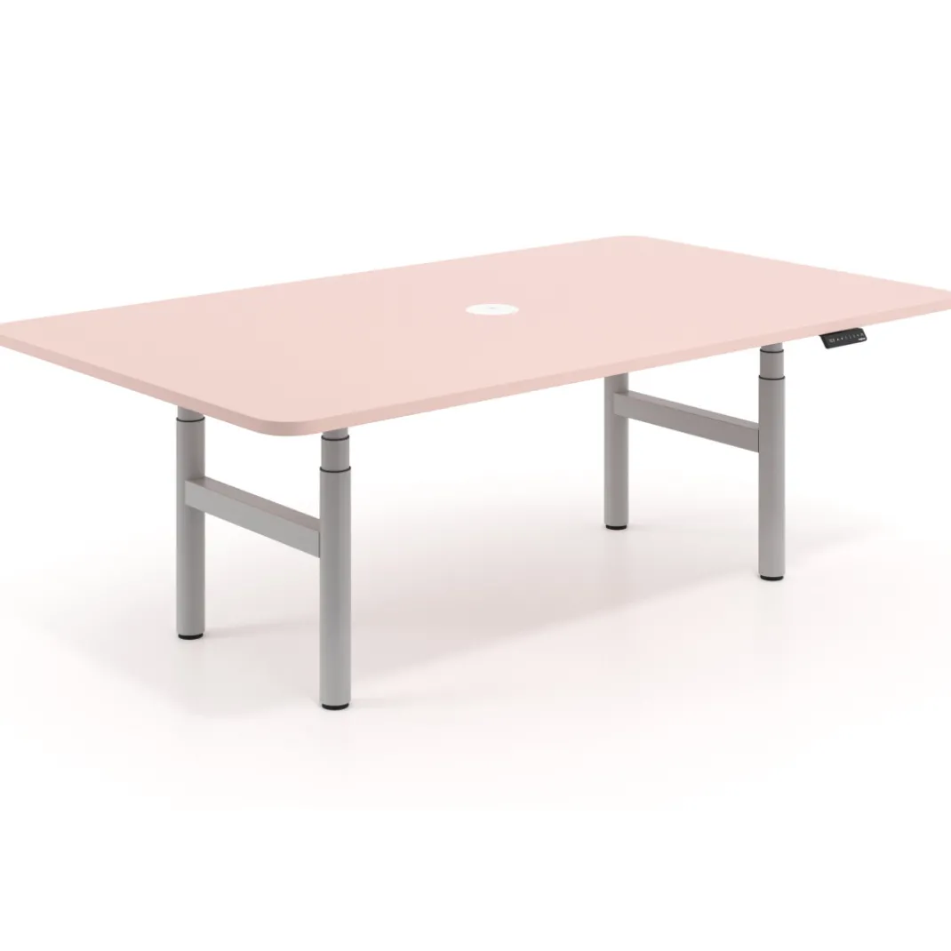Mesa de Reuniones Elevable Erghos Core estructura aluminio canto curvo