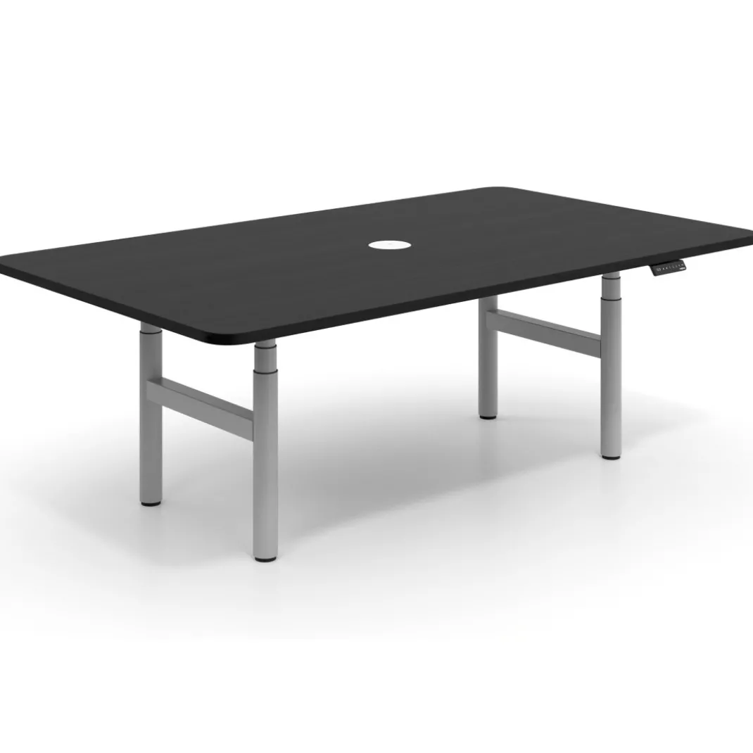 Mesa de Reuniones Elevable Erghos Core estructura aluminio canto curvo