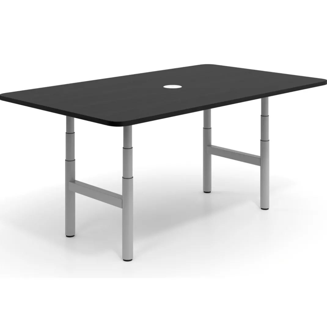Mesa de Reuniones Elevable Erghos Core estructura aluminio canto curvo