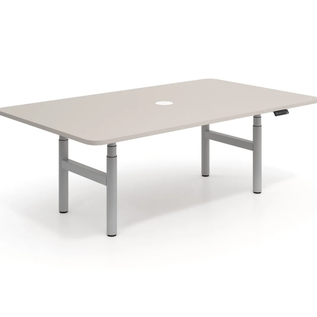 Mesa de Reuniones Elevable Erghos Core estructura aluminio canto curvo