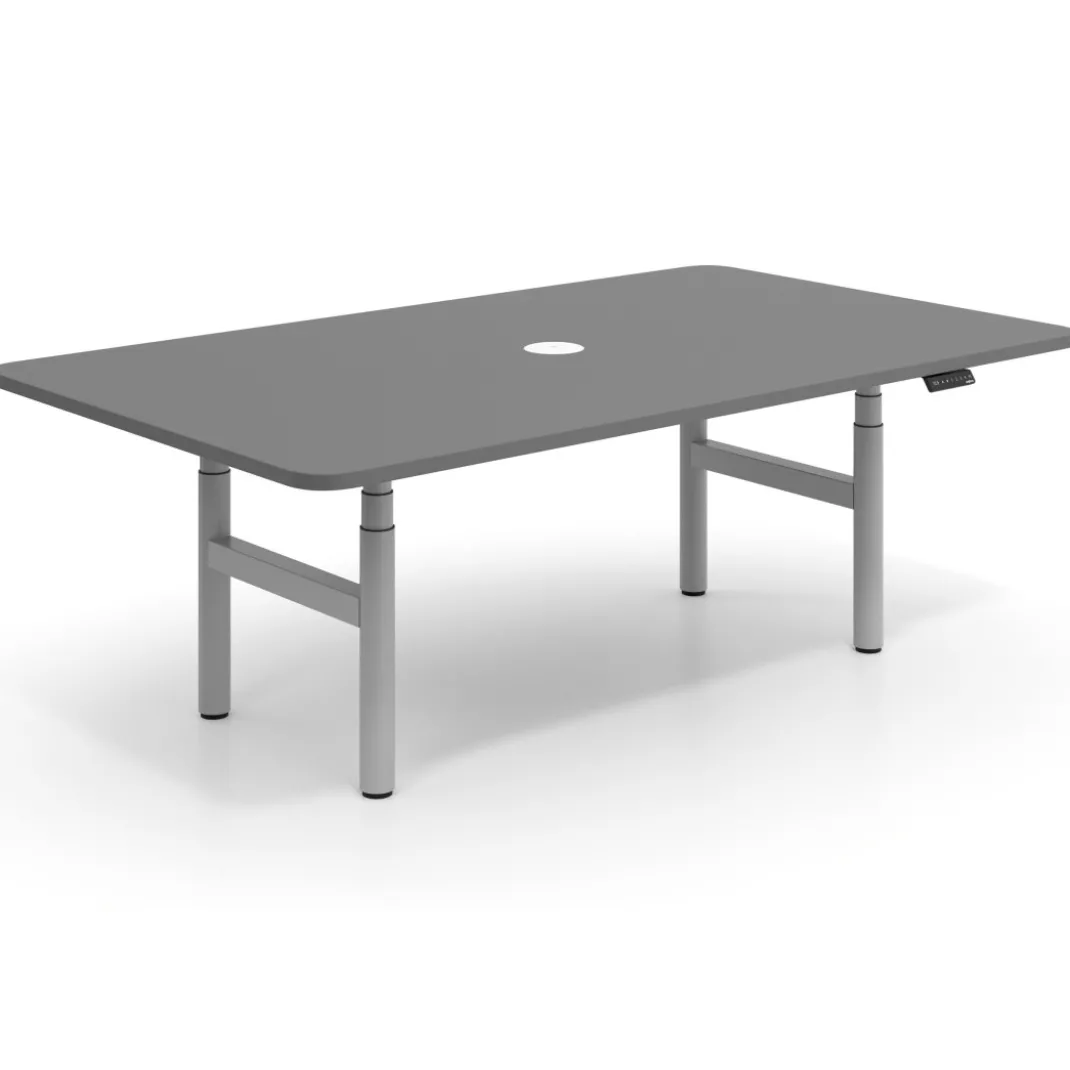 Mesa de Reuniones Elevable Erghos Core estructura aluminio canto curvo