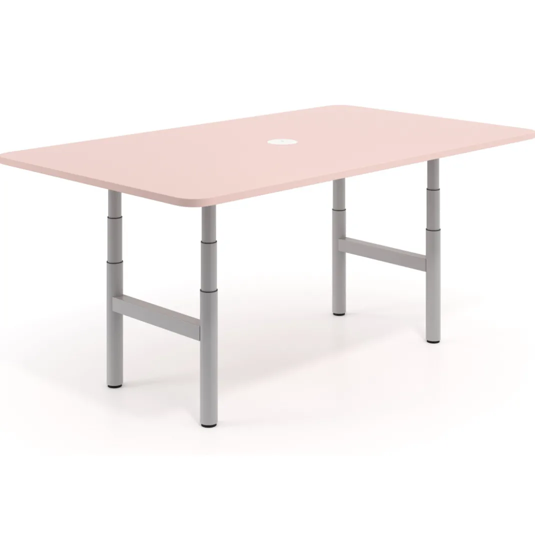 Mesa de Reuniones Elevable Erghos Core estructura aluminio canto curvo