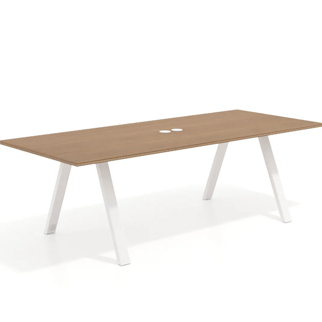 Mesa de Reuniones Rectangular Work Plus estructura blanco mate