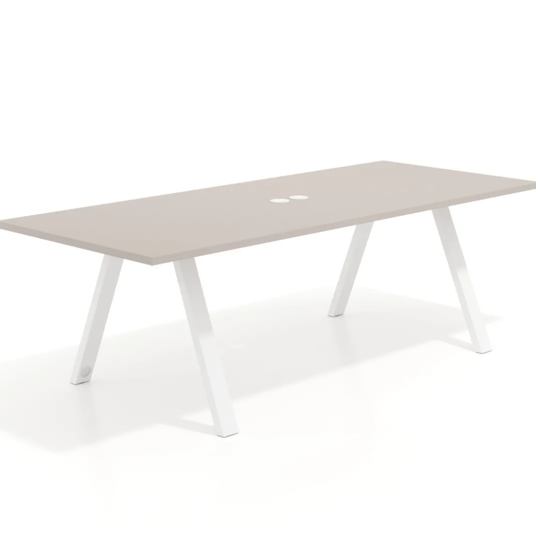 Mesa de Reuniones Rectangular Work Plus estructura blanco mate