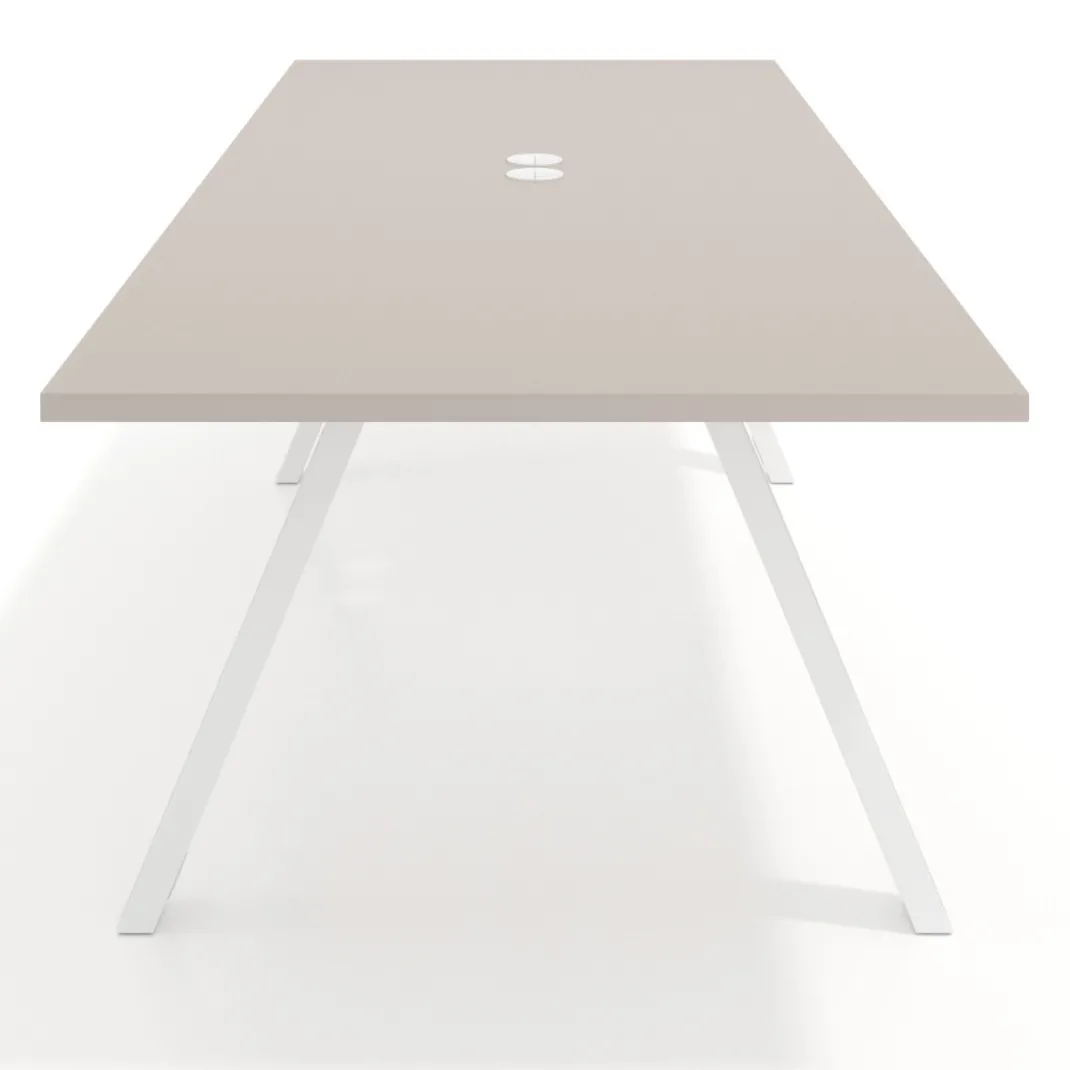 Mesa de Reuniones Rectangular Work Plus estructura blanco mate