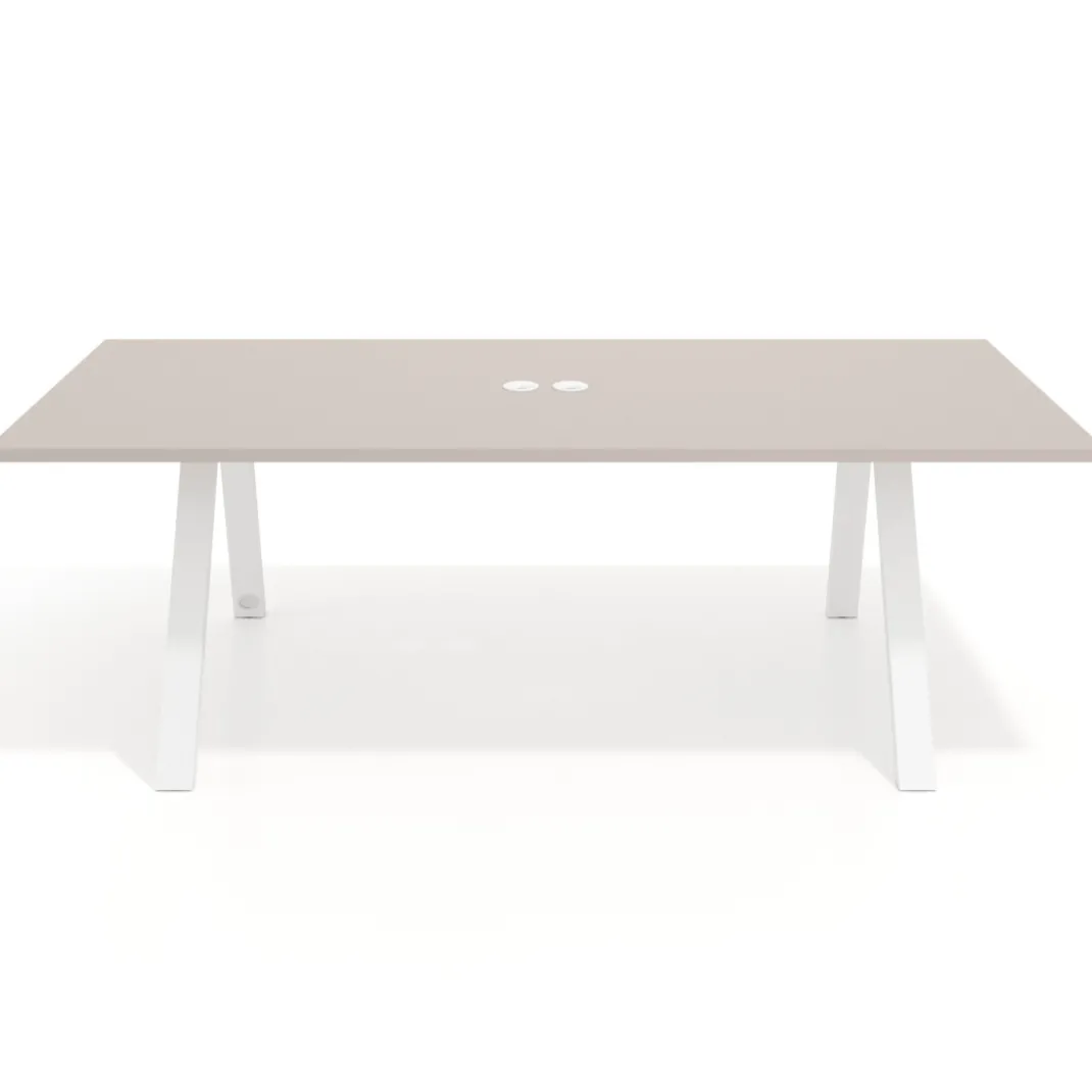 Mesa de Reuniones Rectangular Work Plus estructura blanco mate