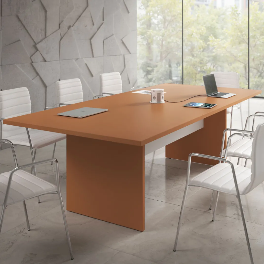 Mesa de Reuniones Rectangular Work Plus diseño bicolor