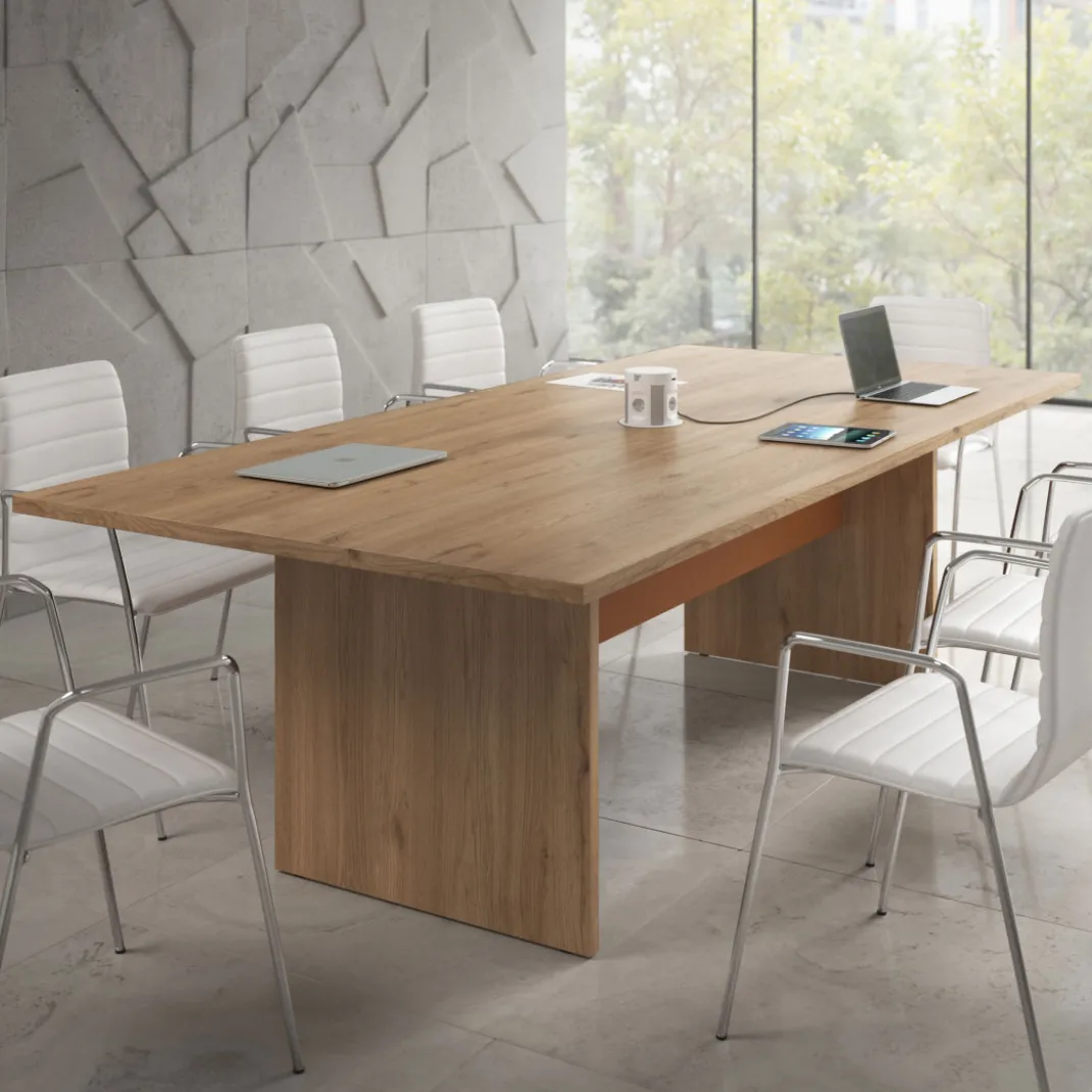 Mesa de Reuniones Rectangular Work Plus estructura naturale