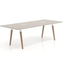 Mesa de reuniones rectangular Arki, gran formato, patas de madera