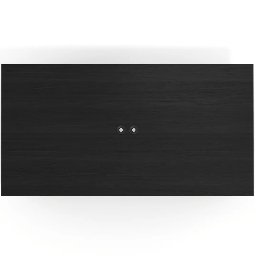 Mesa de reuniones rectangular UvePro fondo 126, patas interior, estructura negra/madera