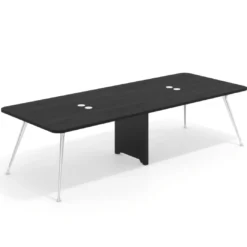 Mesa de reuniones Tekno doble, fondo 120, patas aluminio inyectado, estructura cromada