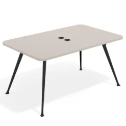 Mesa de reuniones Tekno fondo 120, patas aluminio inyectado, estructura negra