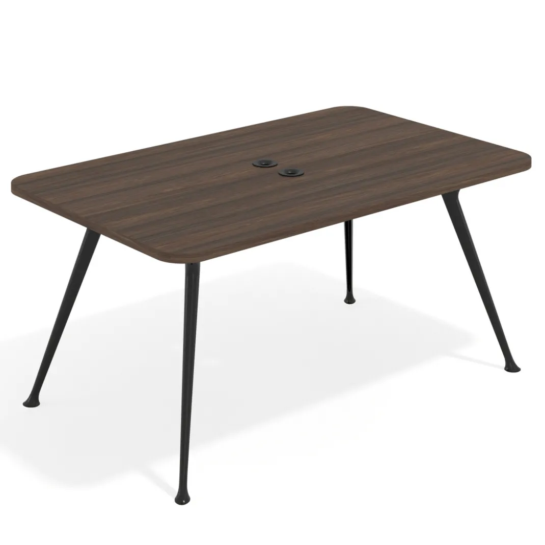 Mesa de reuniones Tekno fondo 120, patas aluminio inyectado, estructura negra