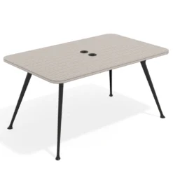 Mesa de reuniones Tekno fondo 120, patas aluminio inyectado, estructura negra