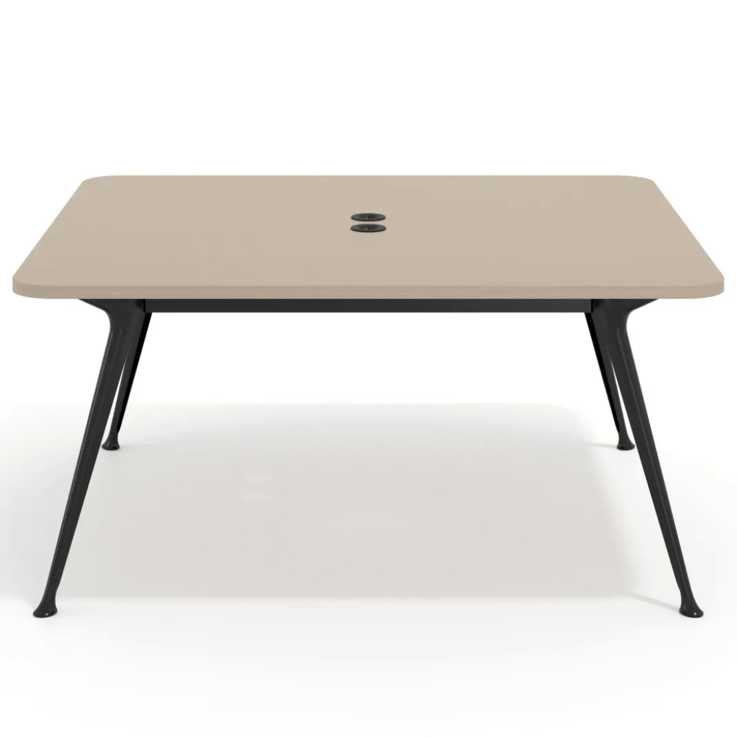 Mesa de reuniones Tekno fondo 120, patas aluminio inyectado, estructura negra