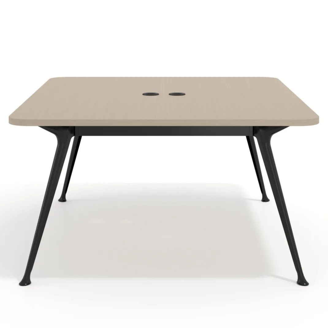 Mesa de reuniones Tekno fondo 120, patas aluminio inyectado, estructura negra