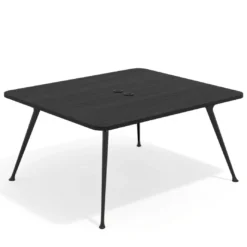 Mesa de reuniones Tekno fondo 120, patas aluminio inyectado, estructura negra