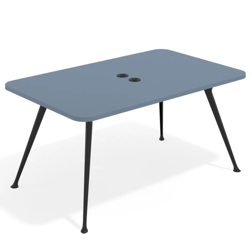 Mesa de reuniones Tekno fondo 120, patas aluminio inyectado, estructura negra