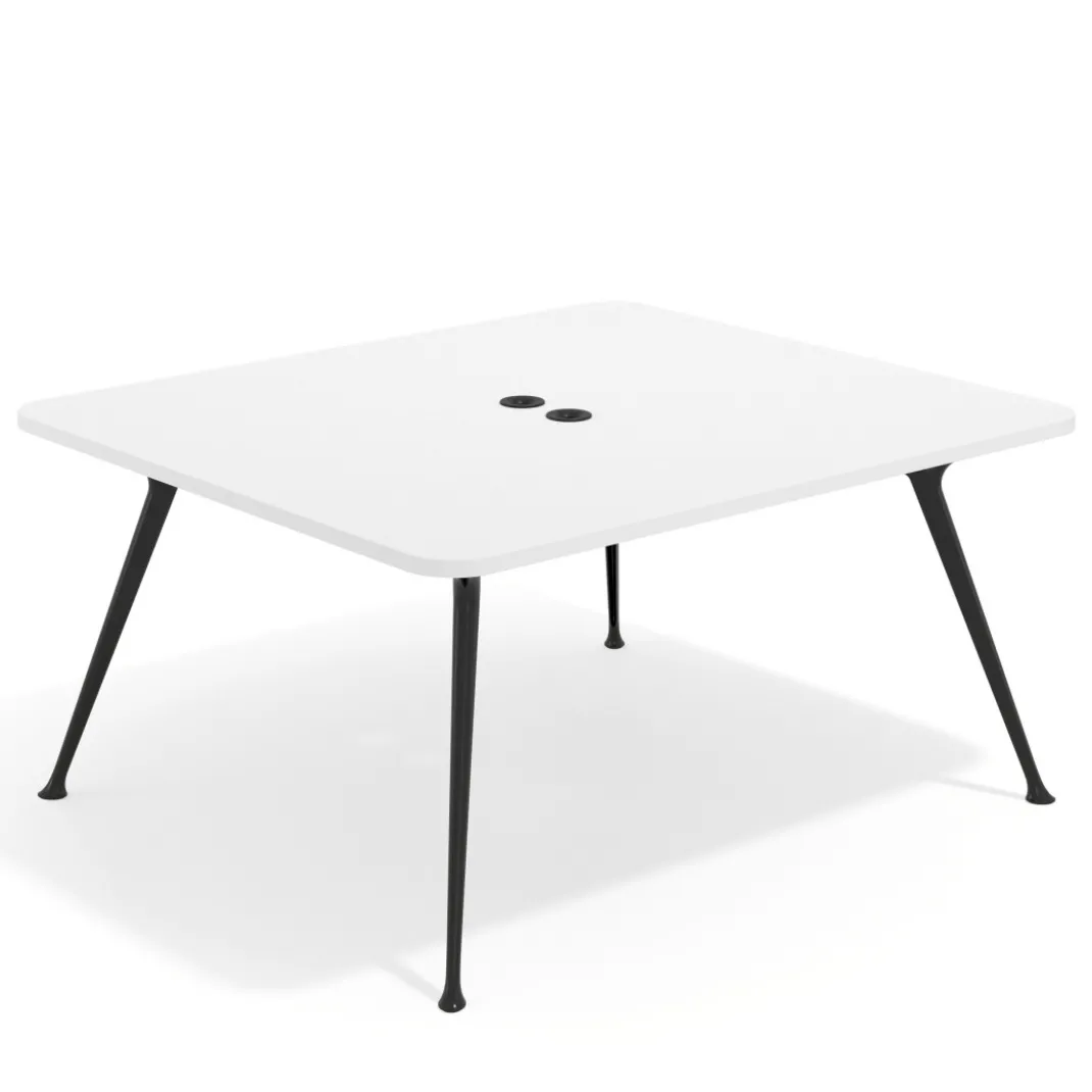 Mesa de reuniones Tekno fondo 140, patas aluminio inyectado, estructura negra