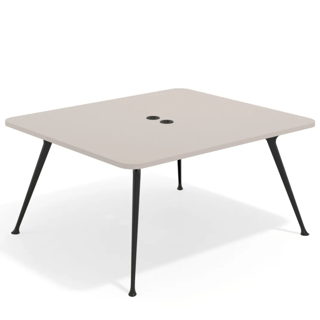 Mesa de reuniones Tekno fondo 140, patas aluminio inyectado, estructura negra