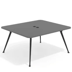 Mesa de reuniones Tekno fondo 140, patas aluminio inyectado, estructura negra