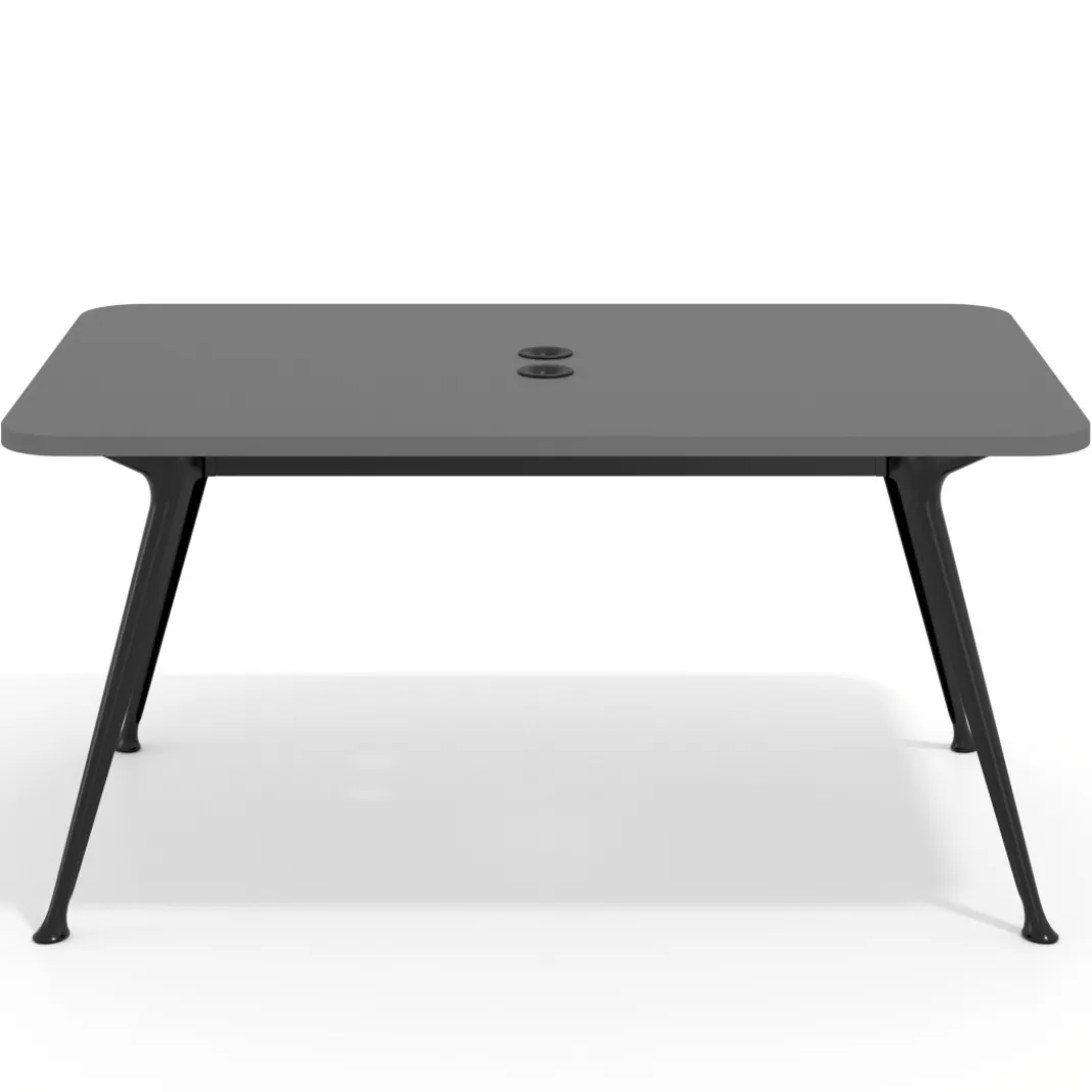 Mesa de reuniones Tekno fondo 140, patas aluminio inyectado, estructura negra