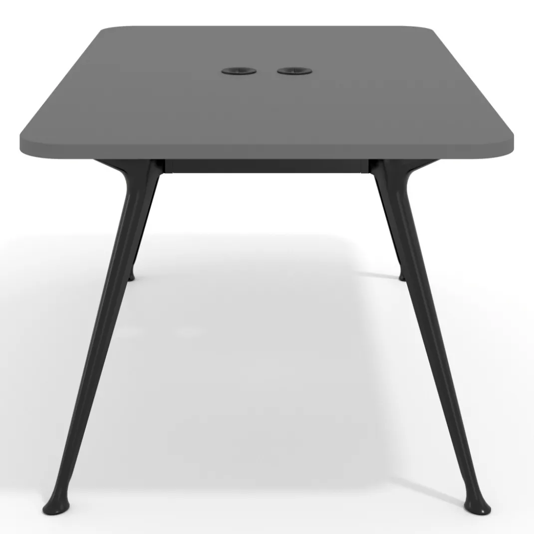 Mesa de reuniones Tekno fondo 140, patas aluminio inyectado, estructura negra