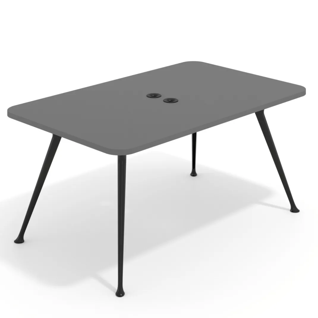 Mesa de reuniones Tekno fondo 140, patas aluminio inyectado, estructura negra