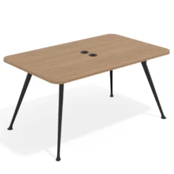 Mesa de reuniones Tekno fondo 140, patas aluminio inyectado, estructura negra