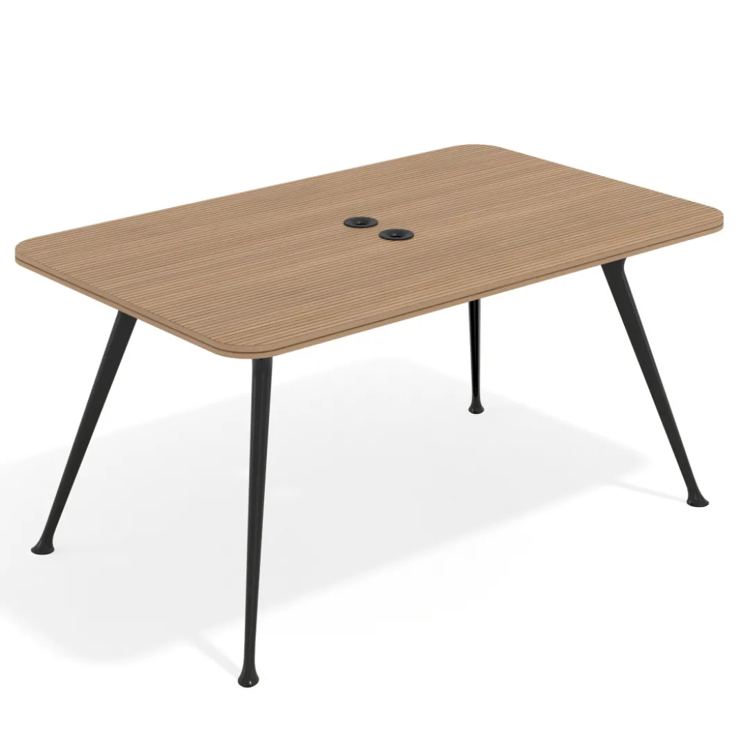 Mesa de reuniones Tekno fondo 140, patas aluminio inyectado, estructura negra