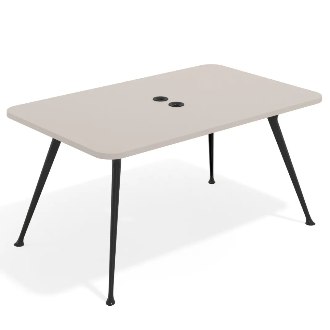 Mesa de reuniones Tekno fondo 120, patas aluminio inyectado, estructura negra