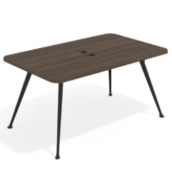 Mesa de reuniones Tekno fondo 120, patas aluminio inyectado, estructura negra