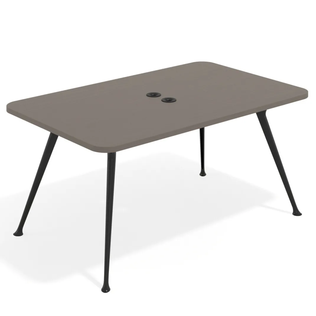 Mesa de reuniones Tekno fondo 120, patas aluminio inyectado, estructura negra