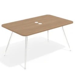 Mesa de reuniones Tekno fondo 120, patas aluminio inyectado, estructura cromada