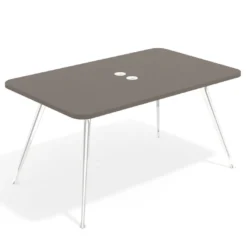 Mesa de reuniones Tekno fondo 120, patas aluminio inyectado, estructura cromada