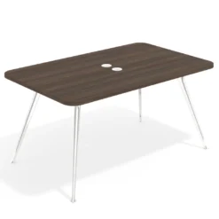 Mesa de reuniones Tekno fondo 120, patas aluminio inyectado, estructura cromada
